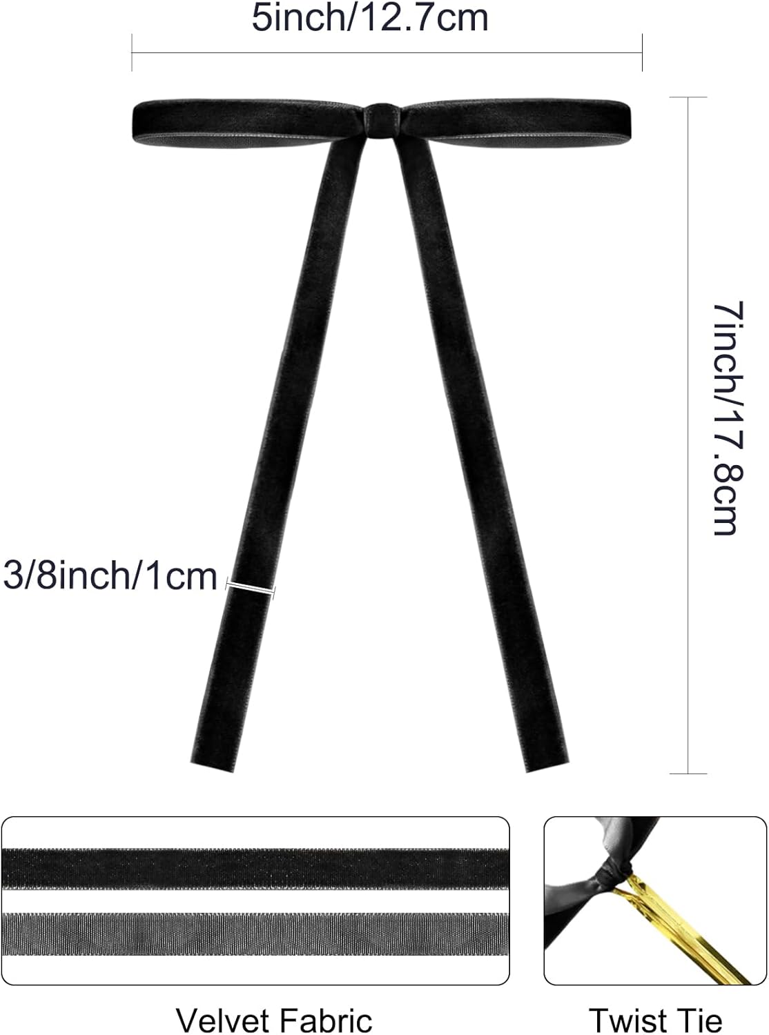 24Pcs Velvet Christmas Ribbon Bows Set - Premium Vintage Tree & Wreath Decor