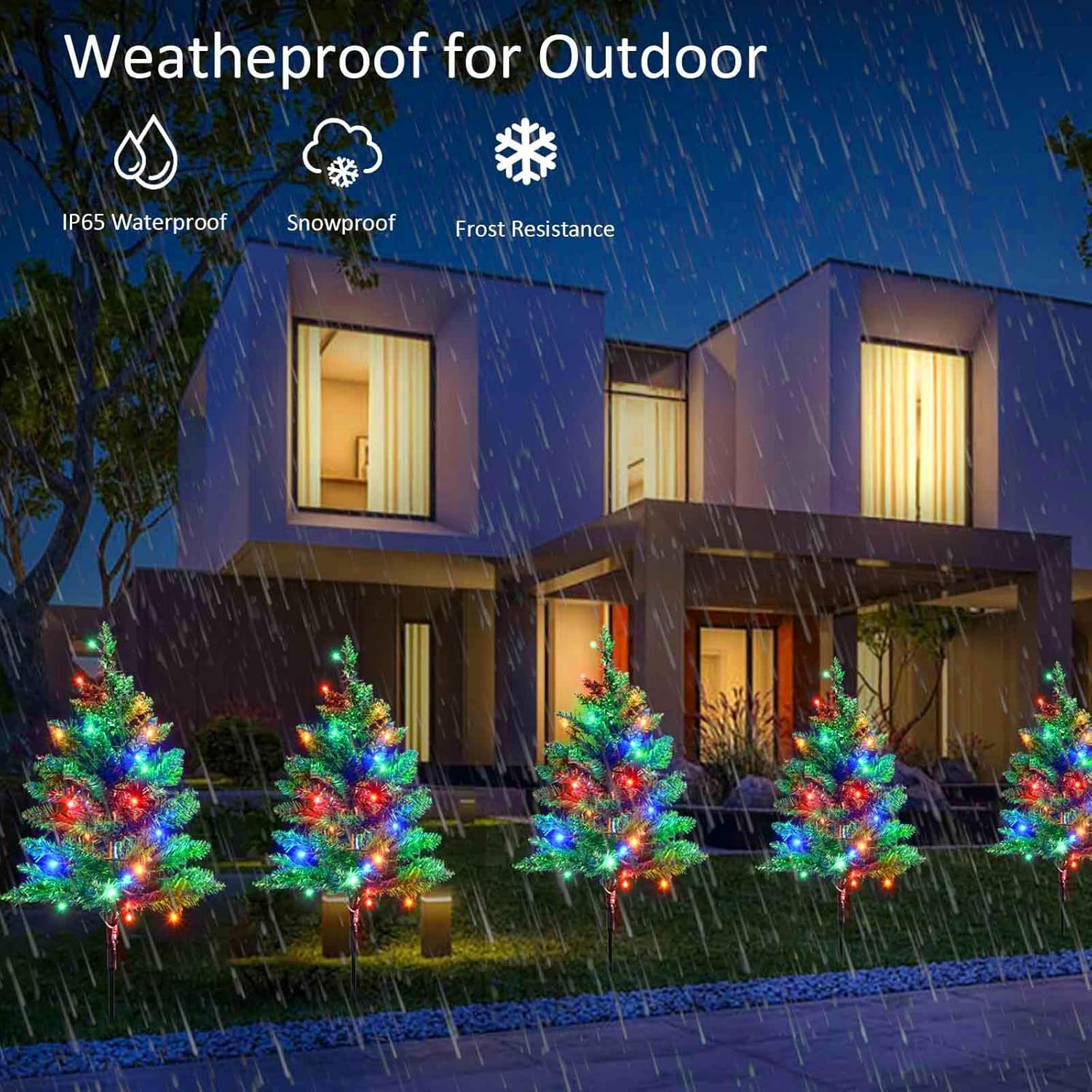 Solar-Powered Waterproof 120 LED Outdoor Christmas Garden Stake Lights