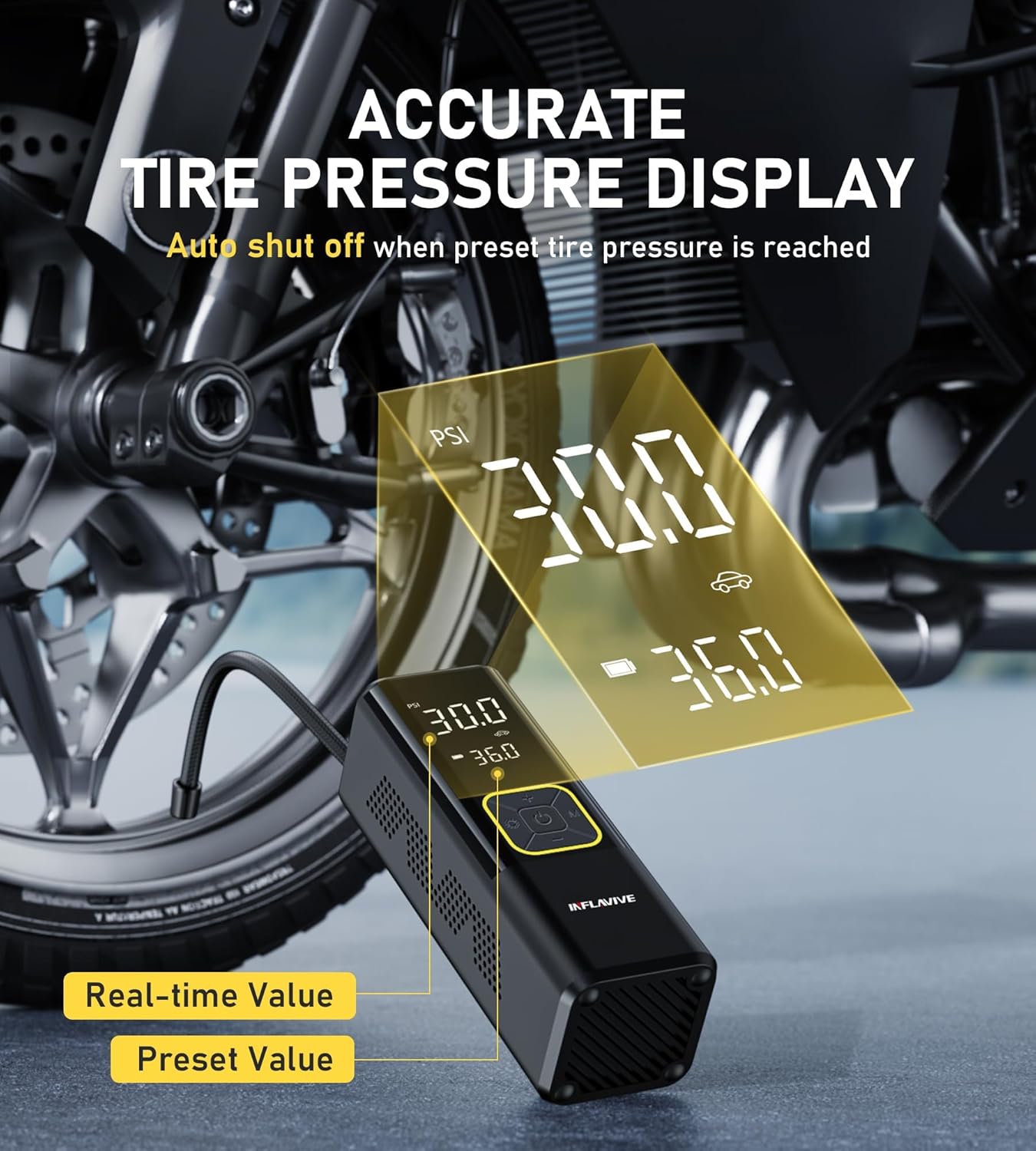 InflaVive 150 PSI Cordless Tire Inflator