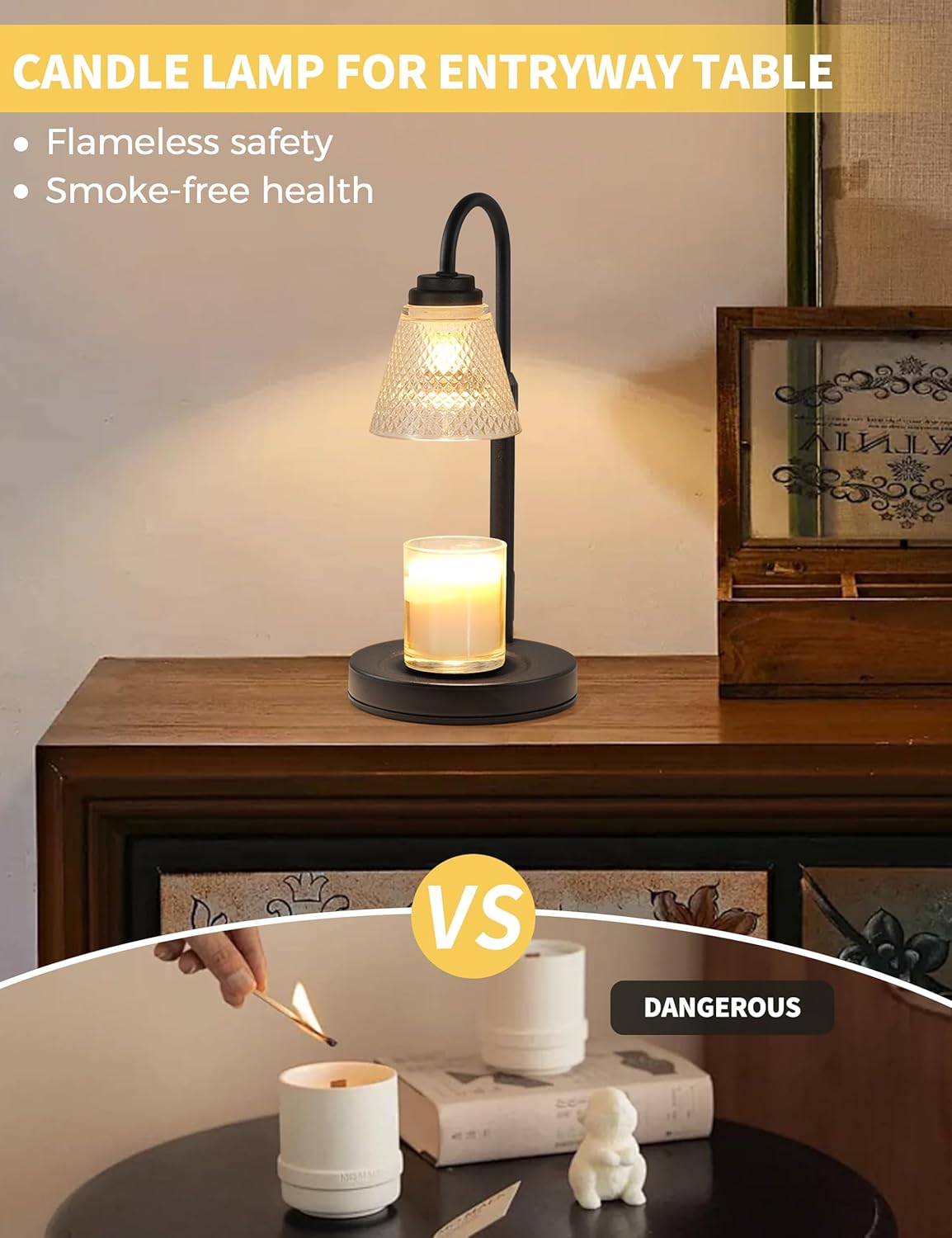 Premium Candle Warmer Lamp with Timer & Dimmer