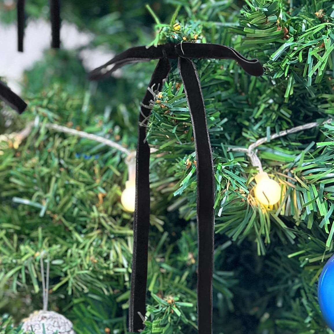 24Pcs Velvet Christmas Ribbon Bows Set - Premium Vintage Tree & Wreath Decor