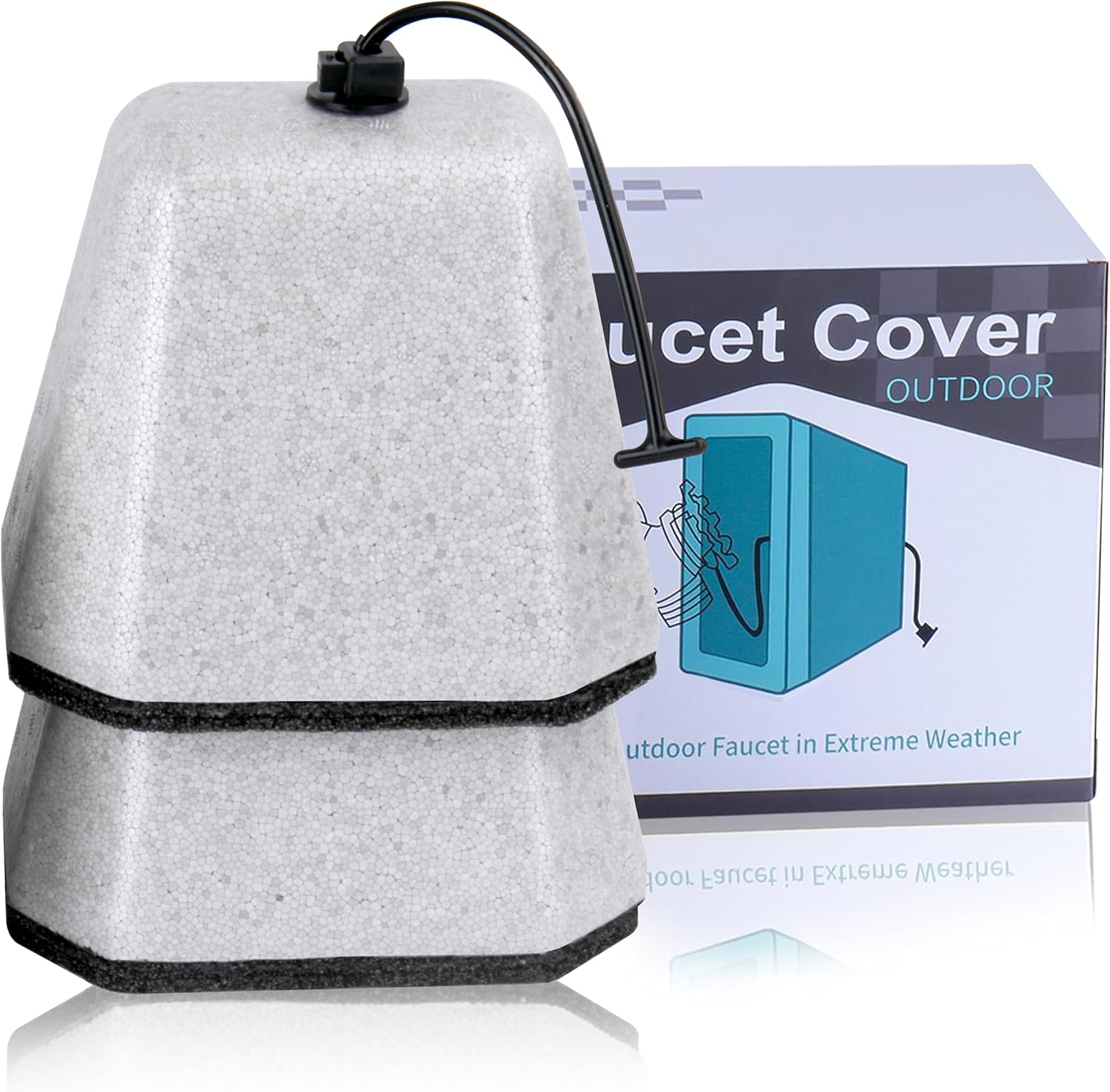 Outdoor Insulated Foam Faucet Cover – Winter Freeze Protection (2 Pack)