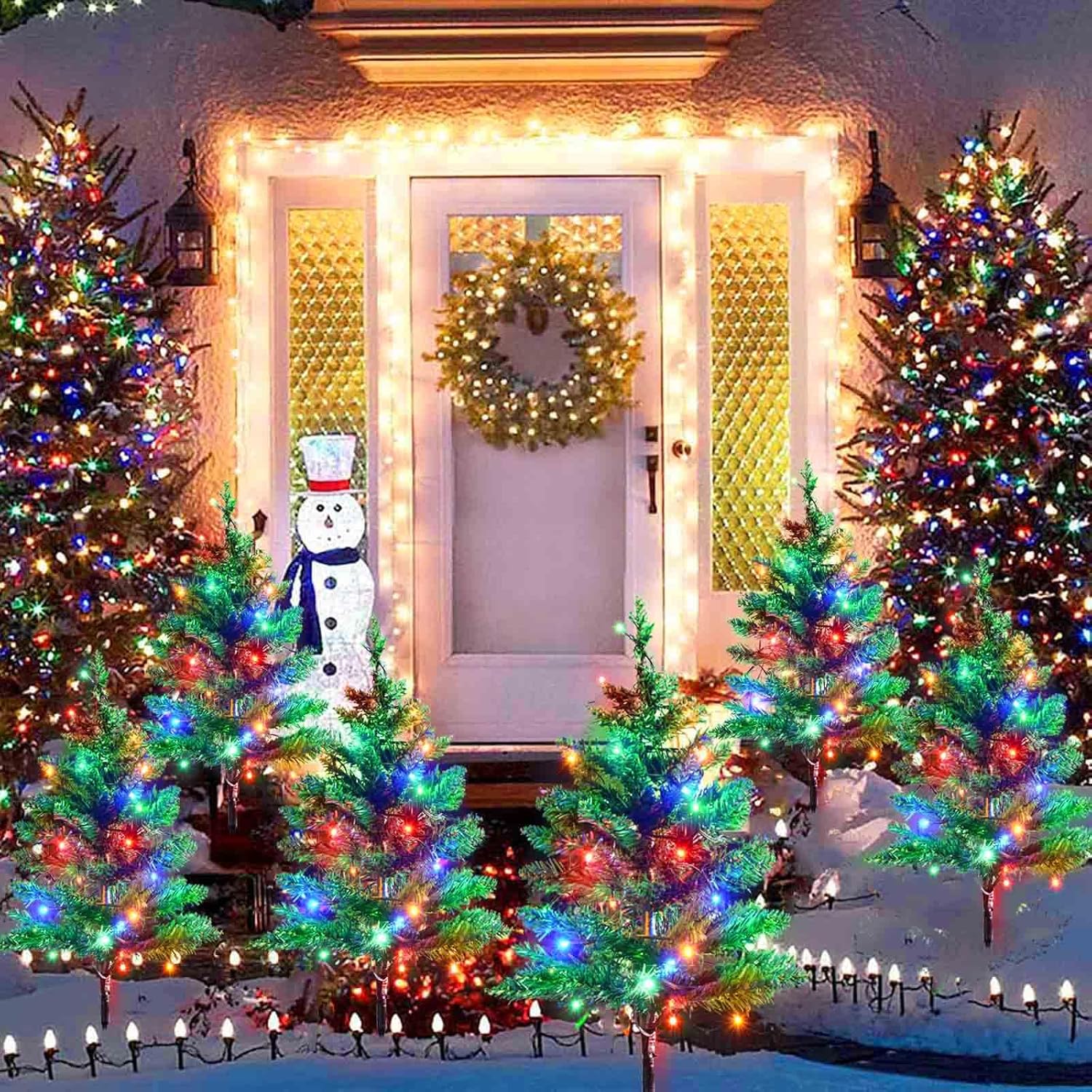 Solar-Powered Waterproof 120 LED Outdoor Christmas Garden Stake Lights