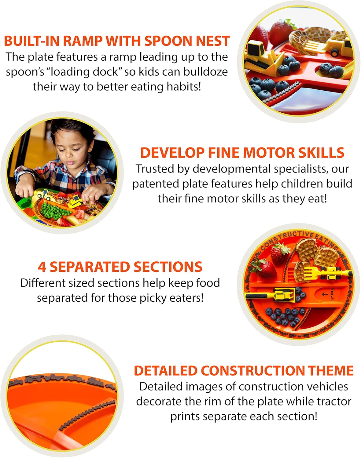 Kids Construction Plate & Utensil Combo – Fun Mealtime Set for Toddlers