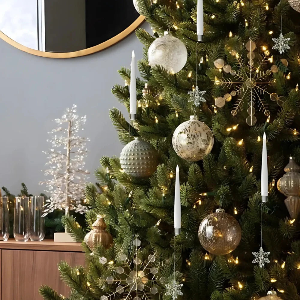 🎄Christmas Tree Led Candles with Clear Crystal Ball Hook