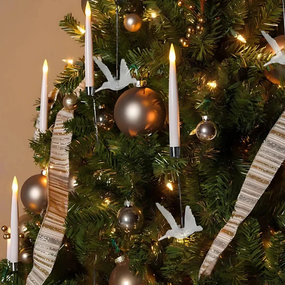 🎄Christmas Tree Led Candles with Clear Crystal Ball Hook