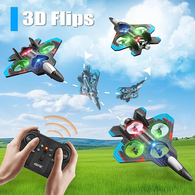 4DRC V31 Foam Remote Control Fighter Jet – Easy Fly Stunt RC Airplane for Kids & Adults