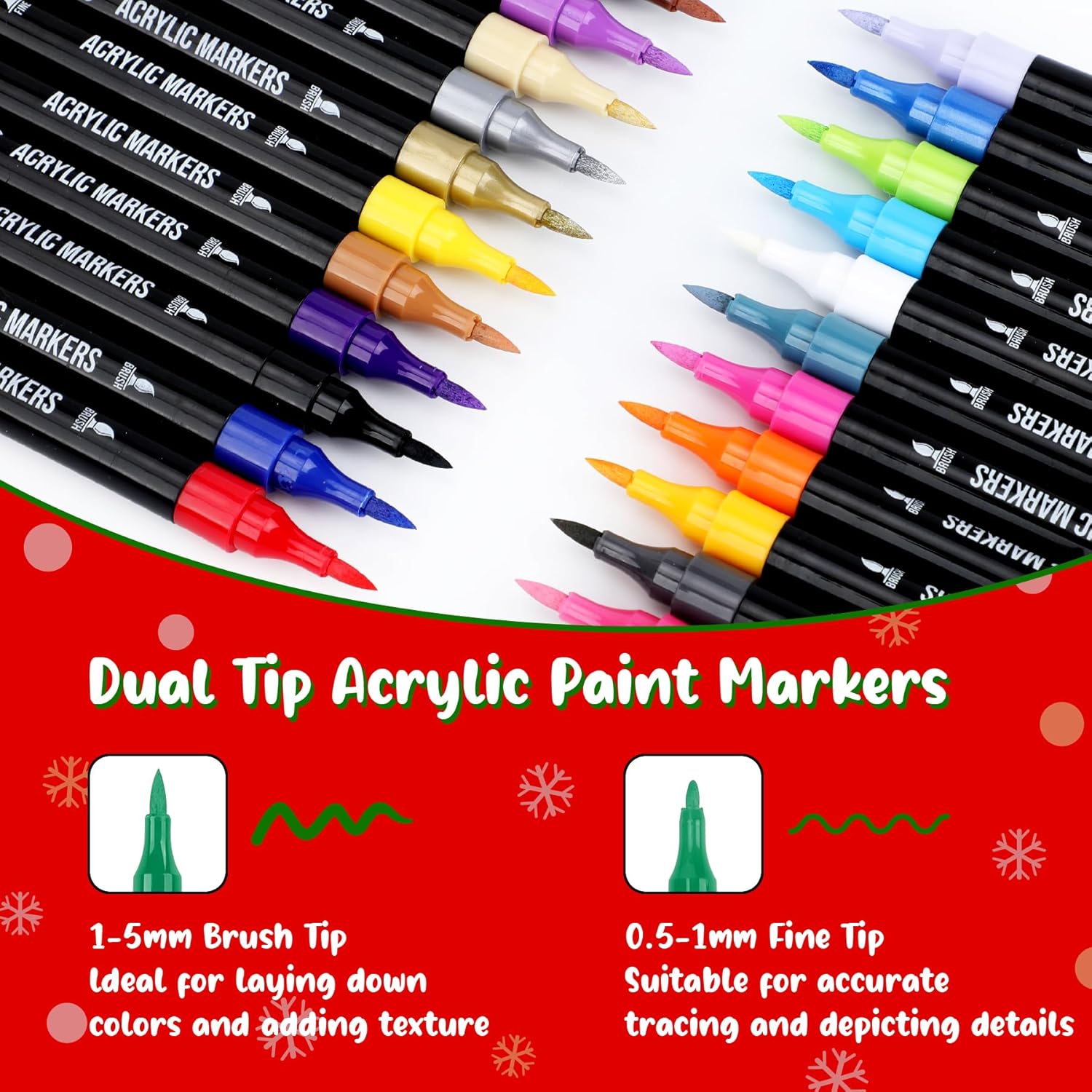 Dual-Tip Acrylic Paint Markers