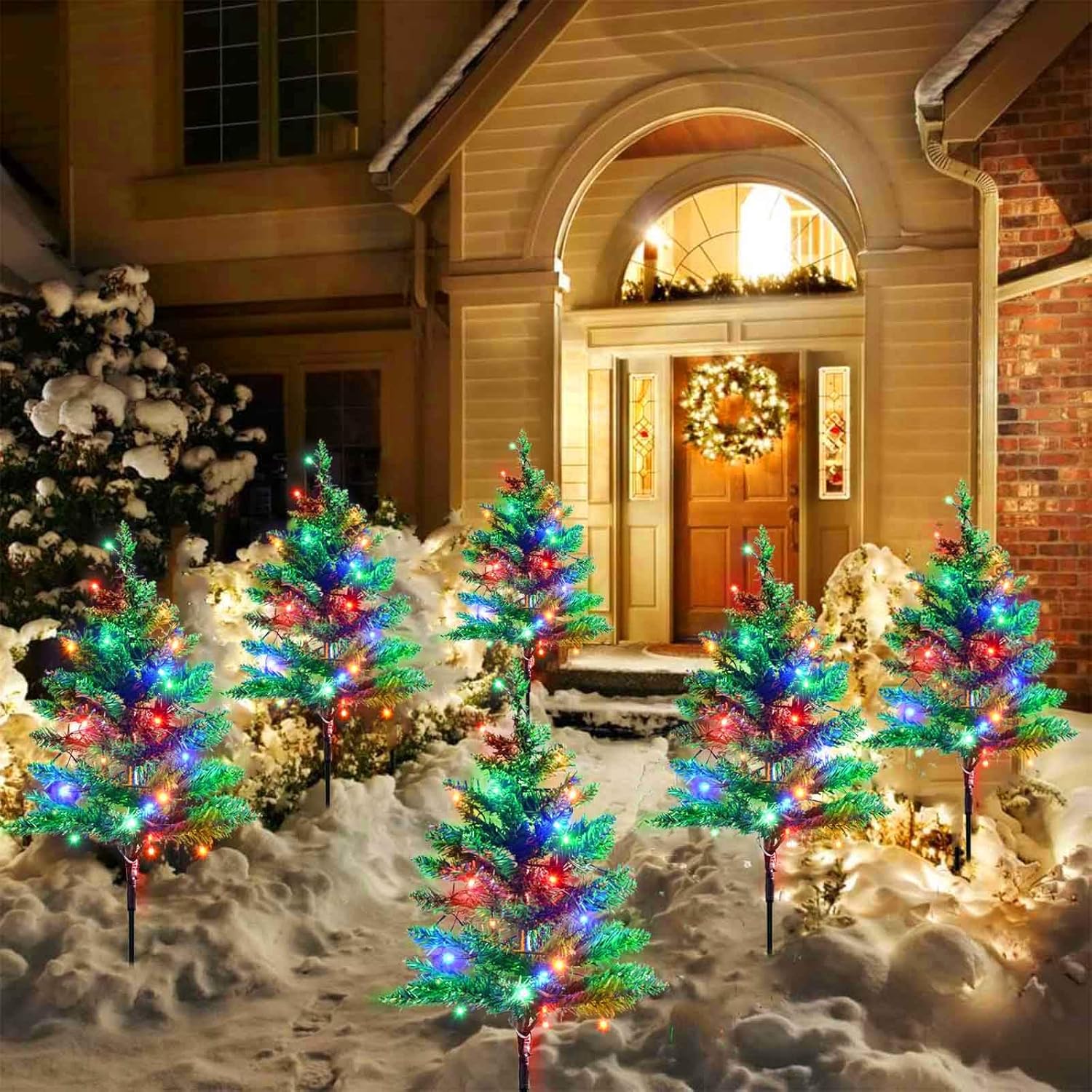 Solar-Powered Waterproof 120 LED Outdoor Christmas Garden Stake Lights