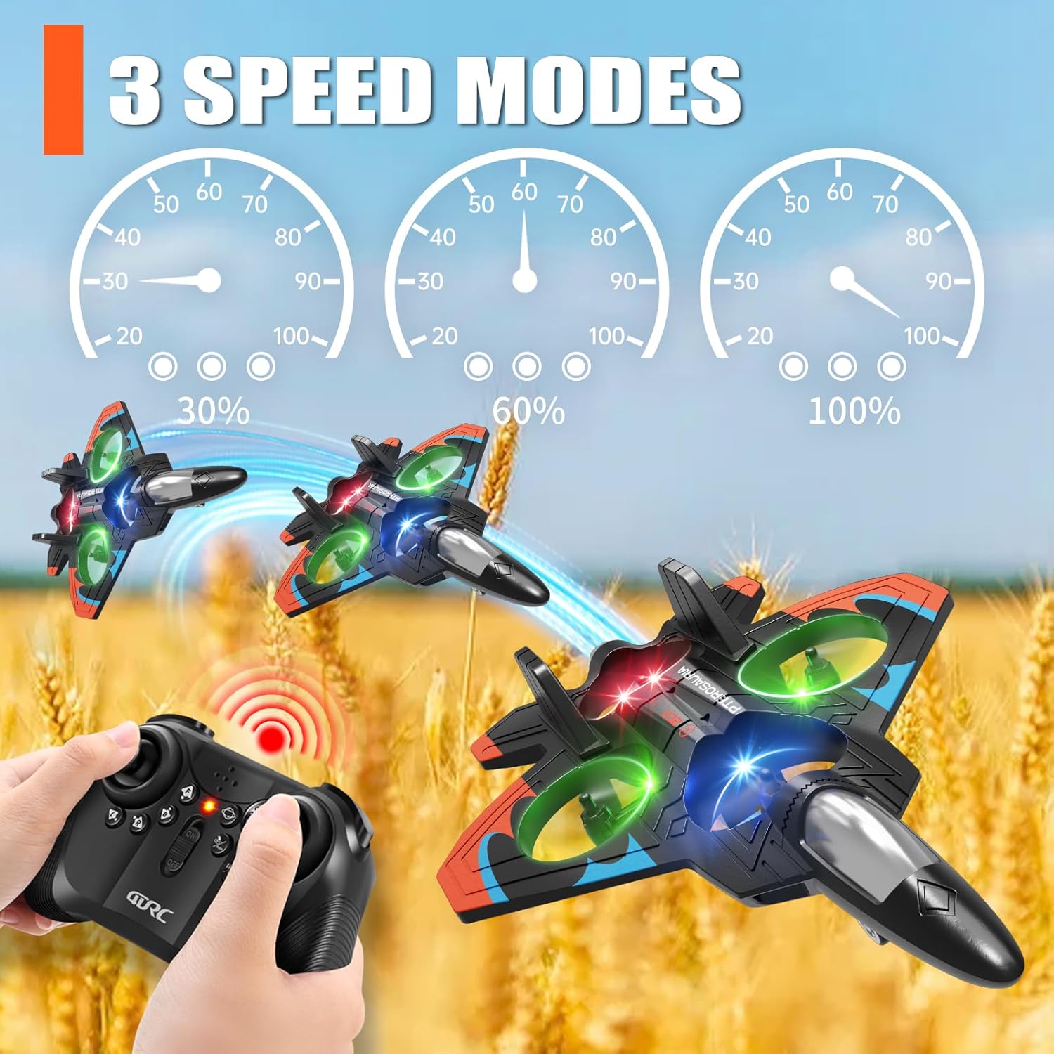 4DRC V31 Foam Remote Control Fighter Jet – Easy Fly Stunt RC Airplane for Kids & Adults