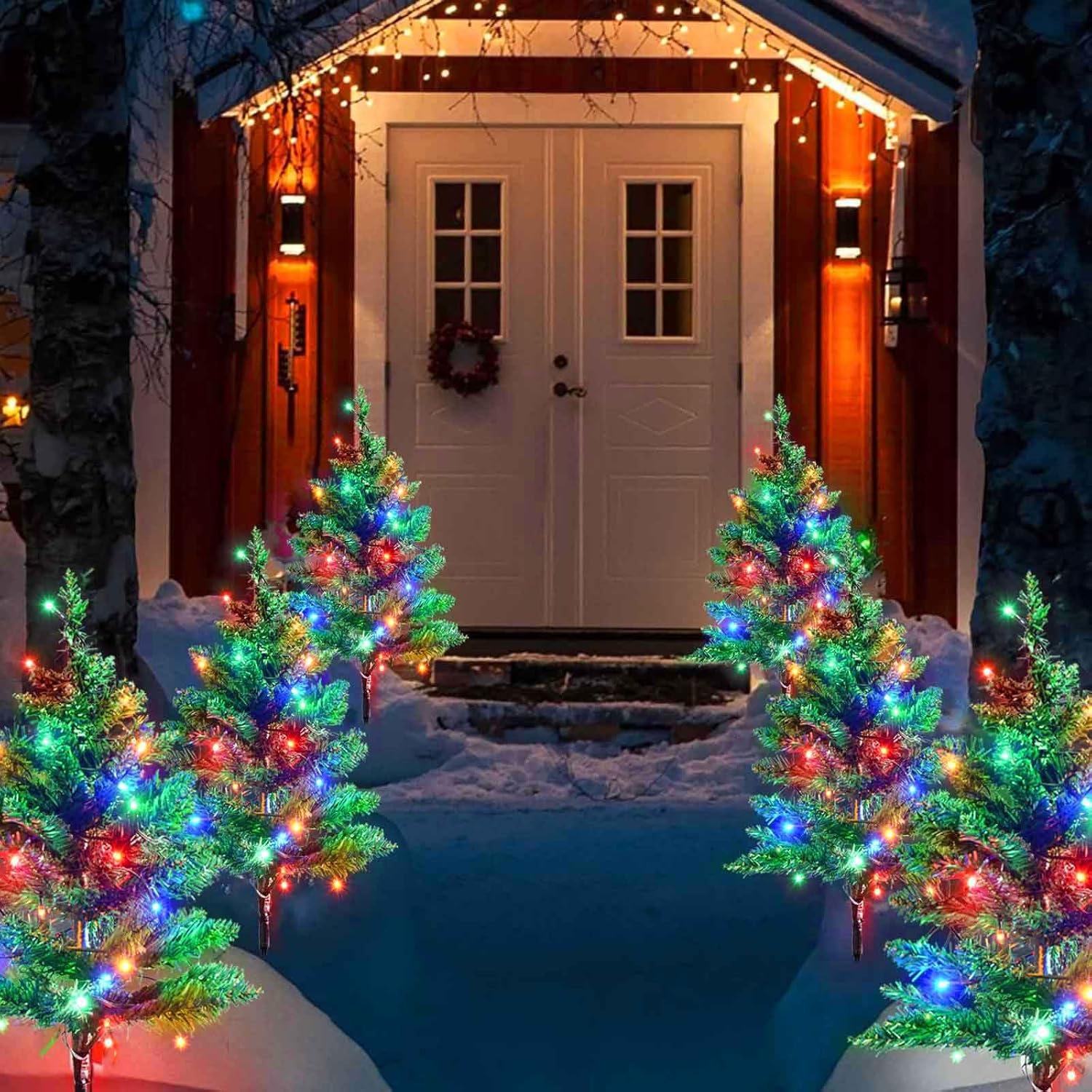 Solar-Powered Waterproof 120 LED Outdoor Christmas Garden Stake Lights