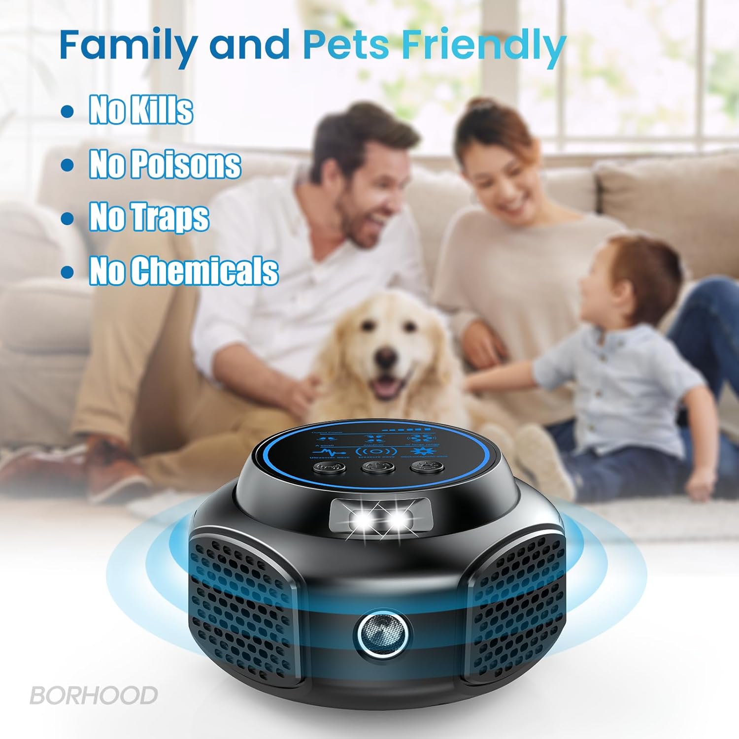 Ultrasonic Indoor Pest Repeller – 3-Mode Plug-In Rodent & Insect Control Device