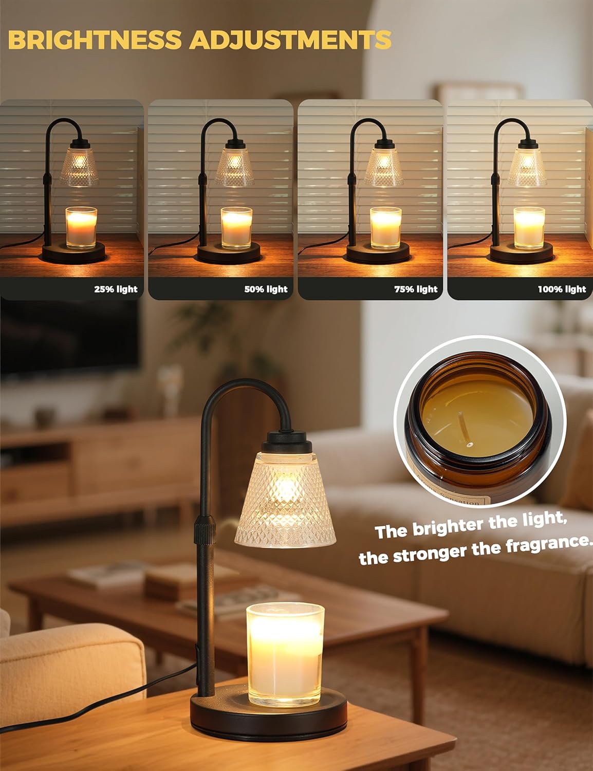 Premium Candle Warmer Lamp with Timer & Dimmer