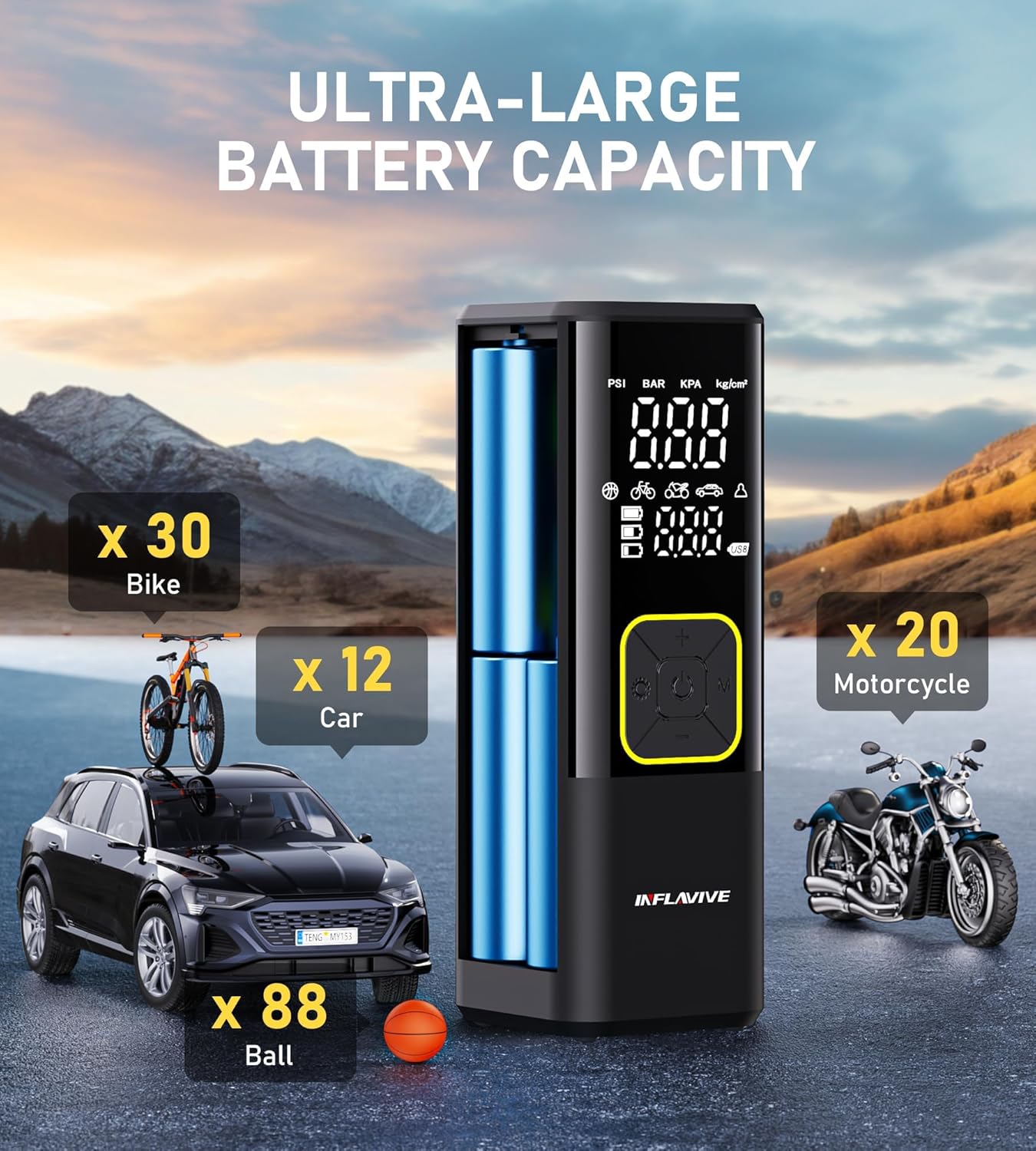 InflaVive 150 PSI Cordless Tire Inflator